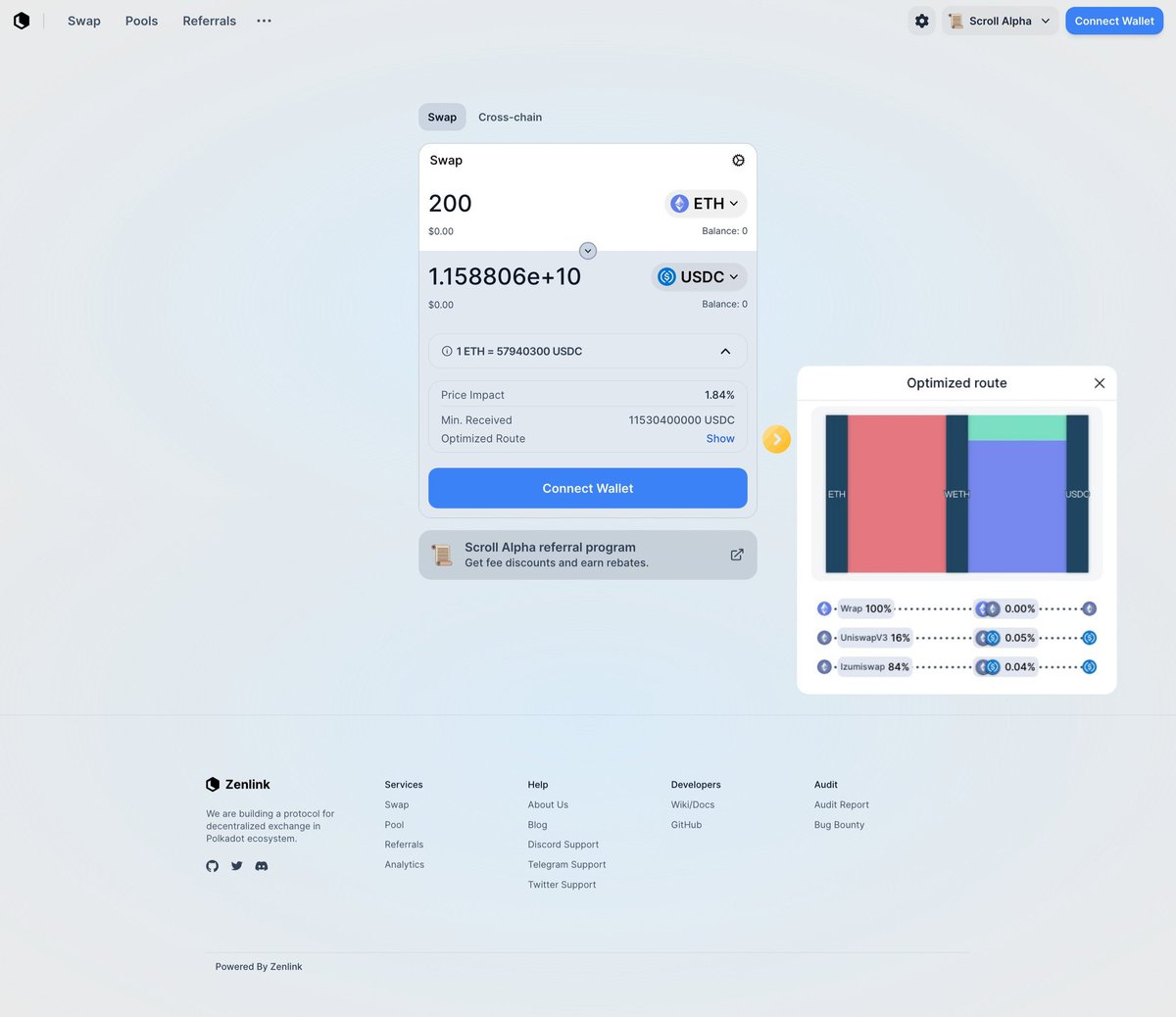 profitnightmare's tweet photo. 3/ Interact with di Zenlink Mega Aggregator on Scroll Alpha Testnet🤑

➬ Go to: https://t.co/3VwGceVsSp
➬ Choose Scroll Alpha Testnet (the app will help you auto-configure di network)
➬ Connect your wallet
➬ Swap and view di optimized route calculated by the aggregator. https://t.co/0yktwHAPxW