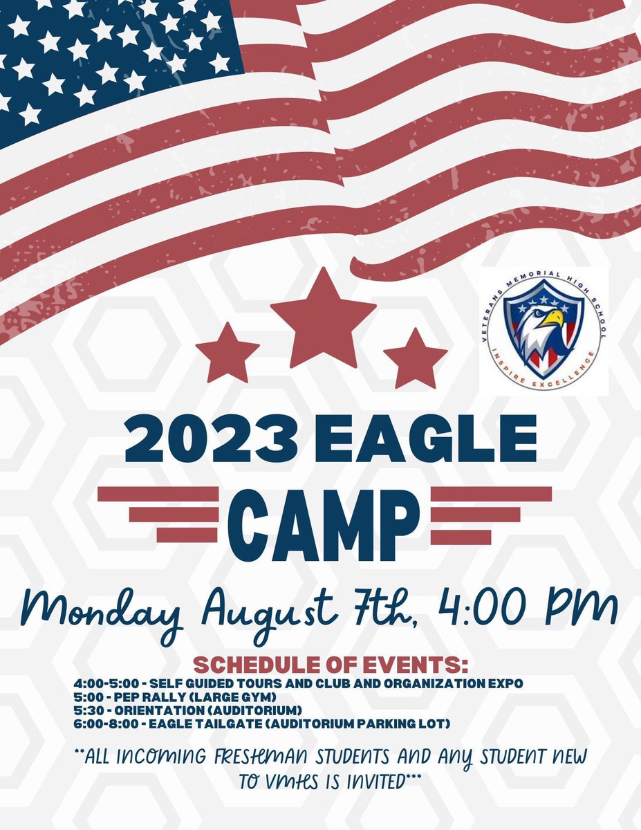 Don’t forget about Eagle camp!!! We hope to see you all there! Oh there you s a tailgate later that day