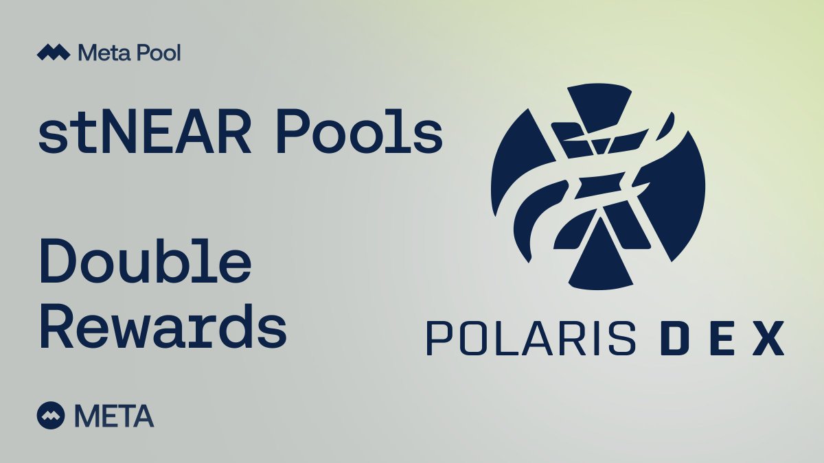 meta_pool's tweet photo. Exciting news for the @auroraisnear Community! 💯
We're thrilled to announce a fruitful collaboration with @PolarisFinance_. stNEAR liquidity providers will now earn DOUBLE REWARDS! 🎯
🔹pNEAR <> pstNEAR
🔹Polar <> pstNEAR
Rewards: $XPOLAR & $META
👉 https://t.co/z3Vwgurf9G https://t.co/DQkW4bfrbN