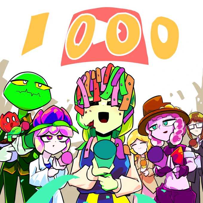 youtube1000人記念イラストです  皆さんいつもありがとうございます