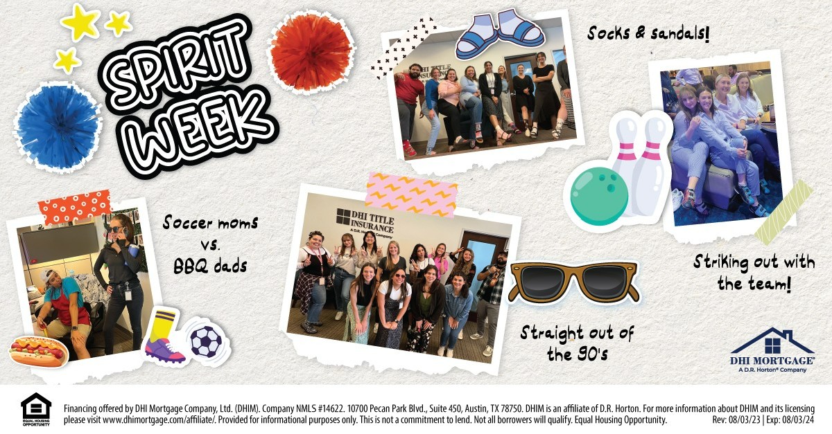 DHIMortgage's tweet photo. Spirit week isn't just for schoolkids! Our Austin branch celebrated their own spirit week with a full week of themed activities and costumes. They may be in the running for coolest branch! 😎 https://t.co/kjd0lyU9YR