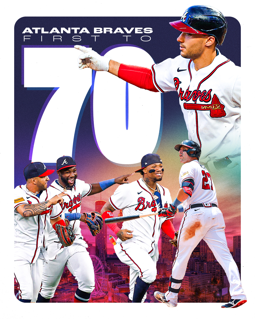 MLB on X: That 70 Show! The @Braves are the first team in MLB to