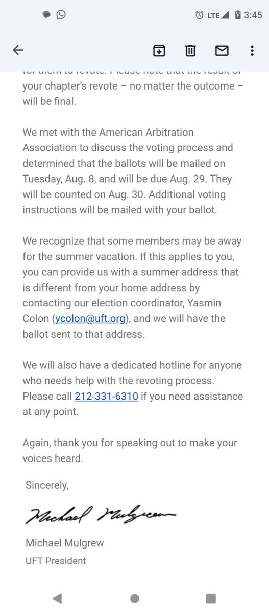 educatorsofnyc's tweet photo. Mulgrew &amp; @UFTUnity caucus have abandoned the rule of law and now have embraced full-fledged tyranny. Democratic votes no longer mean anything. They will change the rules and make up the rules as they go. Even as this bargaining unit voted this contract down. Sic semper tyrannis! https://t.co/Uro0Q2EO1N