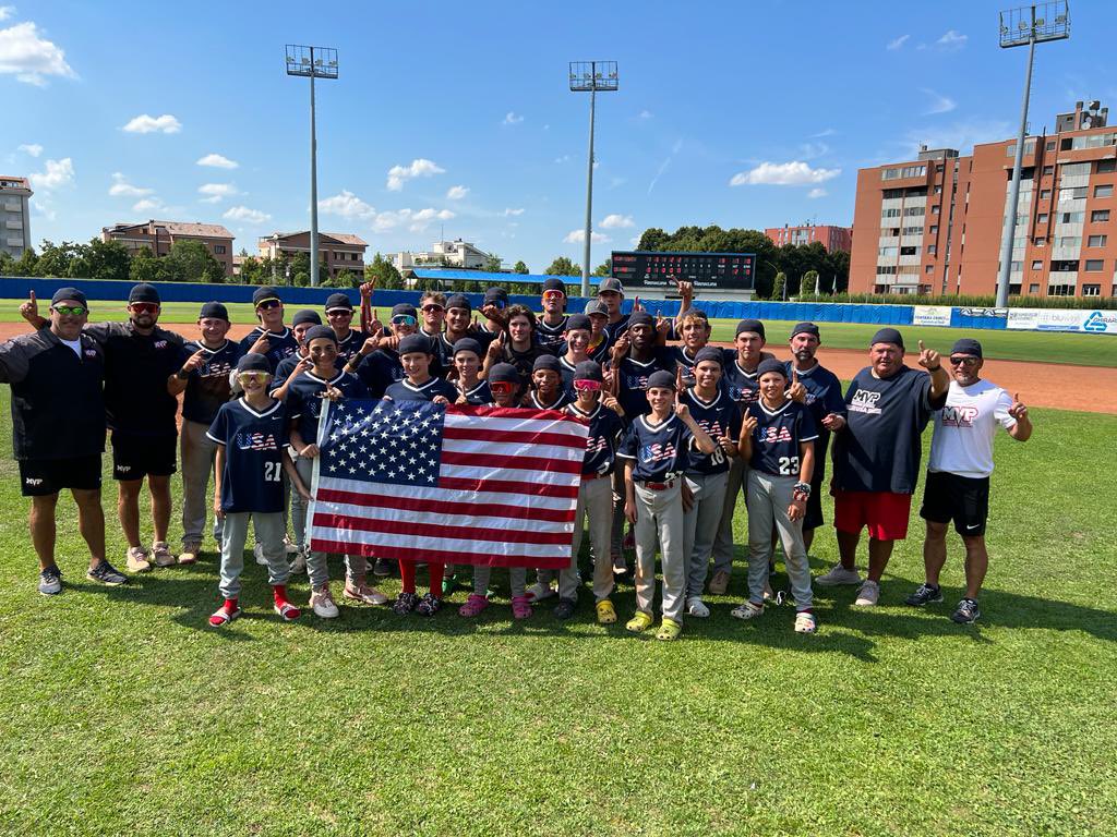 Job finished In Italy with 9-1 championship win🏆. Went 8 ip with 14 K’s, 2 hits, 2 BB and 1 ER. Big thanks to <a href="/coachpudge8/">Pudge Gjormand</a>, <a href="/Evans_2121/">Ray Evans</a>, <a href="/mattwojo10/">Matt Wojo</a> and <a href="/MVPINTL/">MVP International</a> for a great experience and trip.