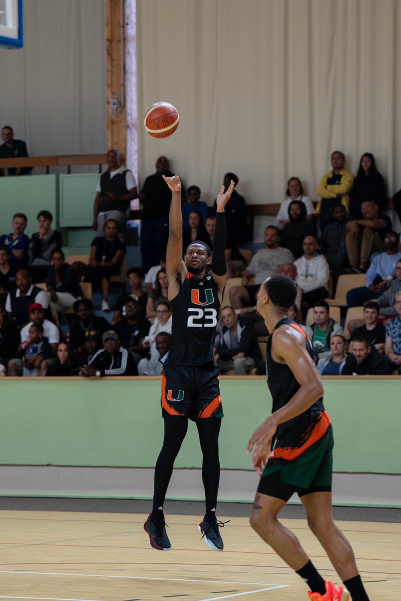 CanesHoops's tweet photo. Game one dub! 🙌

Miami defeats Parisian Select, 97-74, to begin foreign tour competition. 

•Wooga — 18 PTS (6/10 FG)
•Norchad — 15 PTS, 11 REB, 3 AST
•AJ — 15 PTS, 7 REB
•Nijel — 14PTS, 5 AST, 4 REB https://t.co/wWr8jAthVc