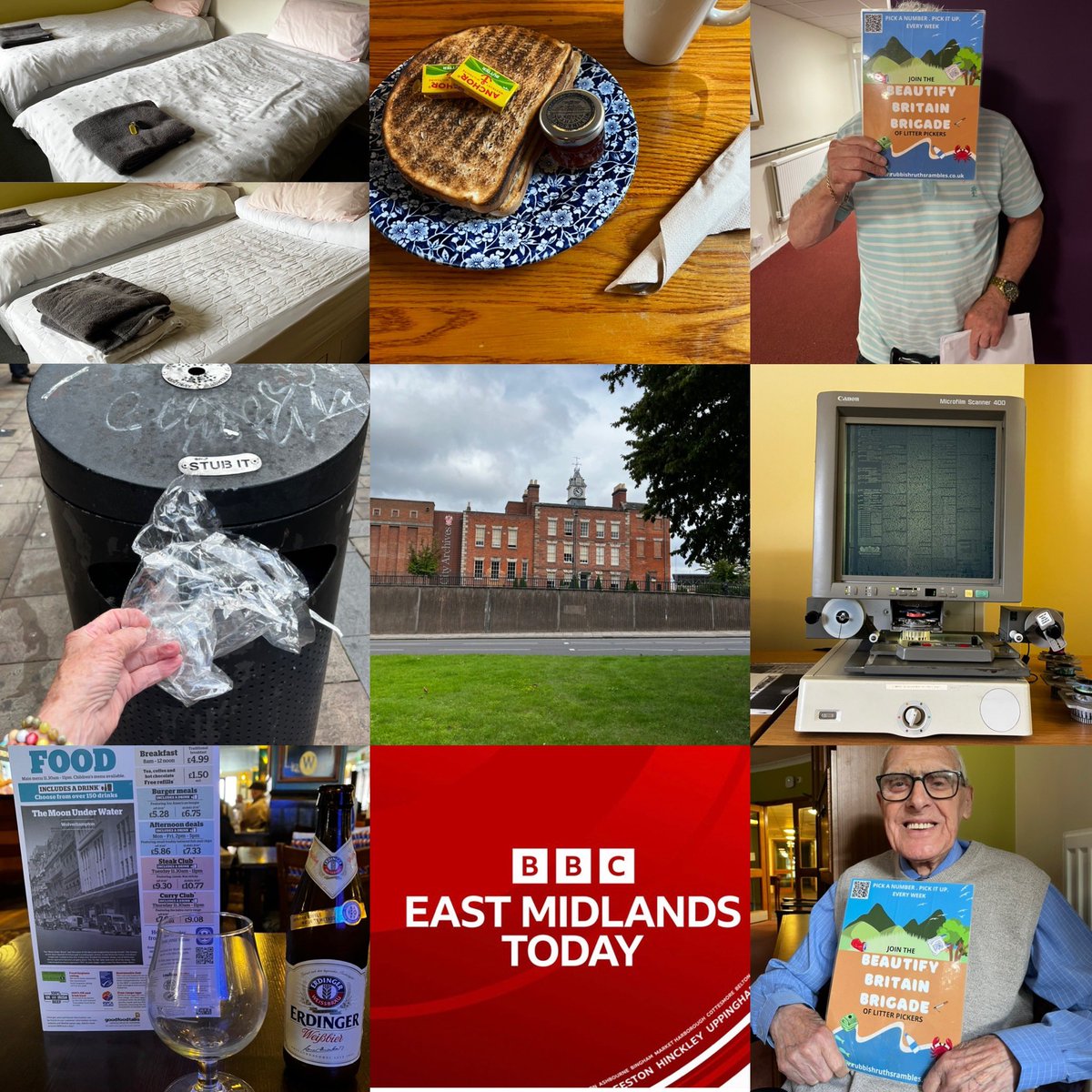 ruthmajor44's tweet photo. Day 9. Left only a shadow at St Ives Court. 3 buses from Rowley Regis to Wolverhampton, 2 Wetherspoons, 1 City Archives for research, 1 video recording for #bbceastmidlands and Eric (91) and George (89).  You’re never too old to pick up litter! #beautifybritain #1pieceofrubbish https://t.co/SoqhLy9j3M