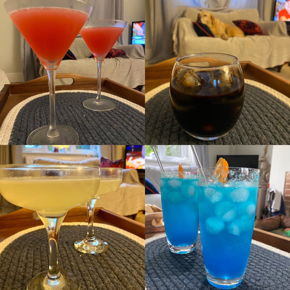 CharliNewton's tweet photo. On Fridays we drink cocktails…
1.Cosmopolitan
2.Liquorice Lady
3.Corpse Reviver
4. Blue Lagoon
#Cocktail #CocktailoftheWeek #Cosmopolitan #LiquoriceLady #CorpseReviver https://t.co/U8Jphe2HCu