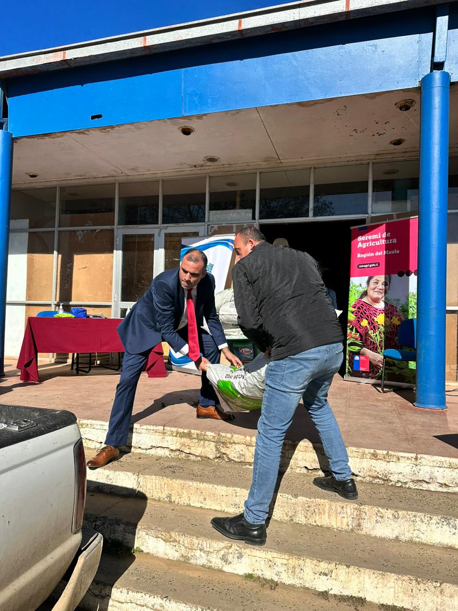 MinagriMaule's tweet photo. Y al mismo tiempo en #Curepto
✅Son 29 agricultores y agricultoras beneficiados con 297 sacos de cubos de alfalfa para atender 840 animales. Esta ayuda estatal equivale a $3.382.236 🌱 Acompañó el diputado Felipe Donoso https://t.co/tBd0amAMQh