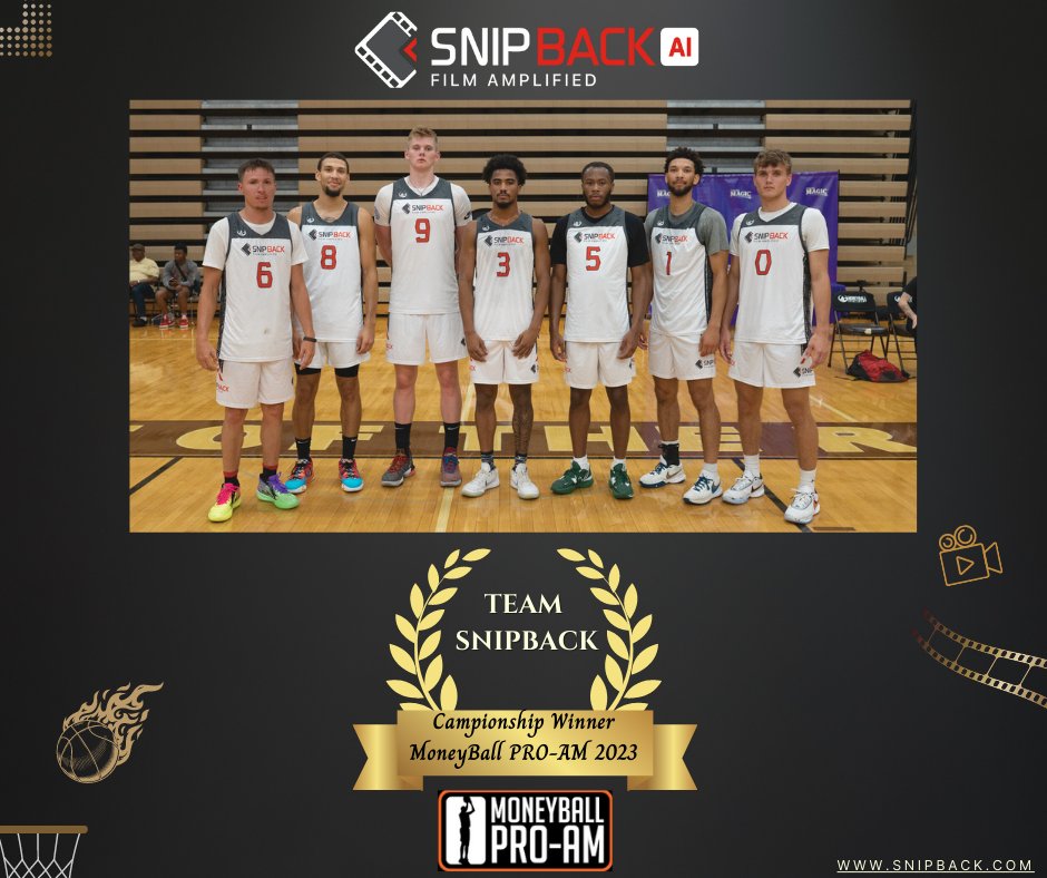 Congrats Team SnipBack for claiming the title of MoneyBall PRO-AM champions 2023!🏆⚡️🏀
SnipBack commend each player for their extraordinary performances that led us to victory. 

Special thanks to the schools that have nurtured these exceptional talents.
<a href="/iamMoneyball/">Moneyball Sportswear</a>