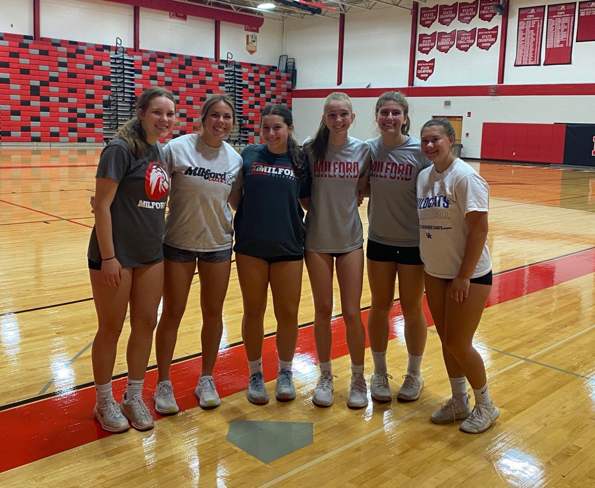 Let's get this season started! Week 1 of practice ✔️  Looking forward to seeing what these young ladies bring to the court! Seniors here we go! #HappyFriday <a href="/Milford_Eagles/">Milford Athletics</a>