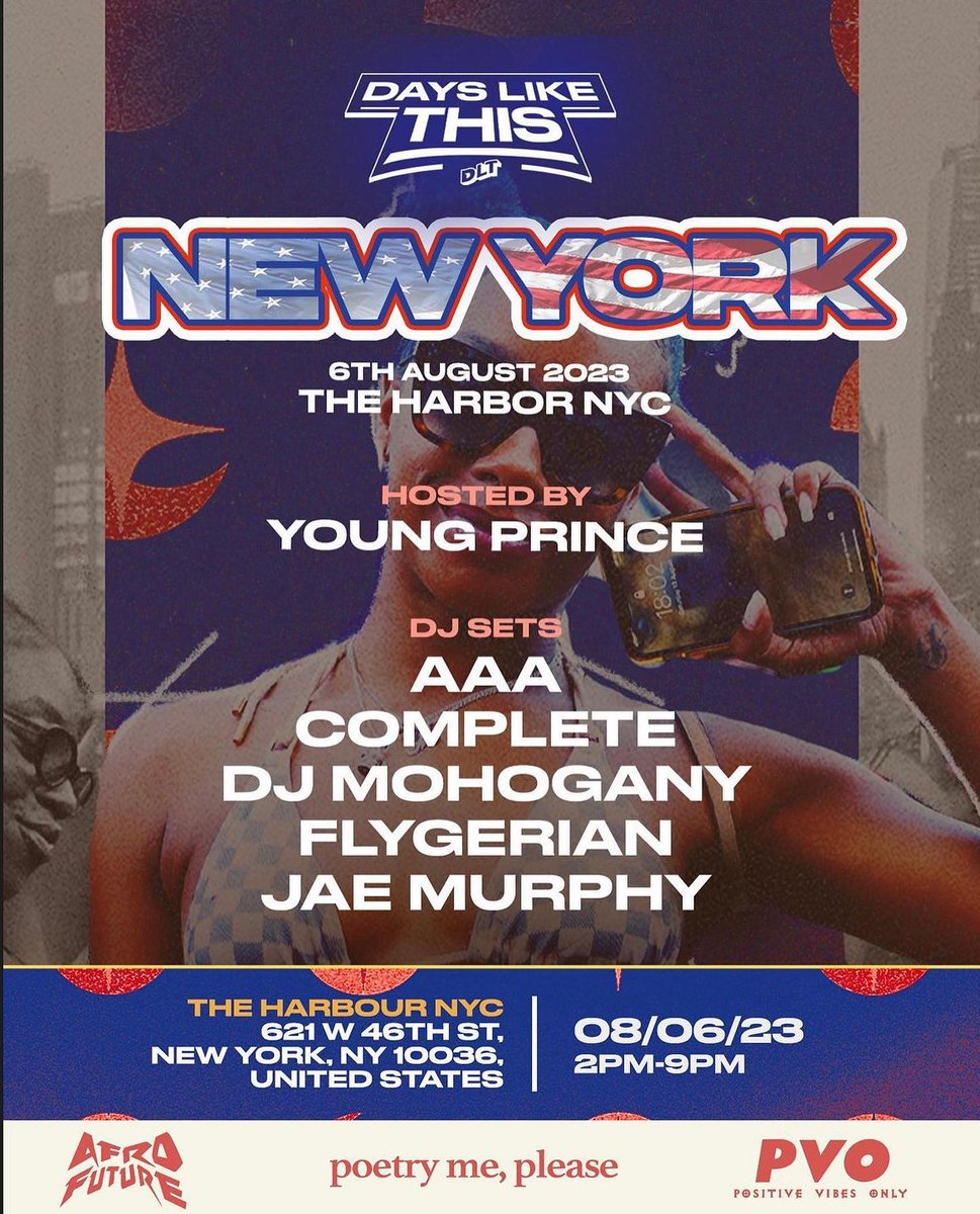 Who’s pulling up to The Harbor this weekend?? 🗽 

Get a taste of #AfroCruise and party it up with Positive Vibes Only x Days Like This x AfroFuture! Tickets ➡️  bit.ly/44SoY9R

Can’t make it? Book your cabin for #AfroCruise at theafrocruise.com