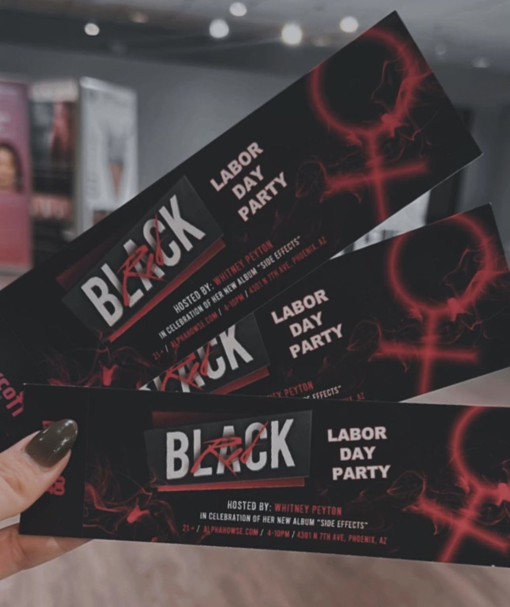Whitney Peyton (@whitneypeyton) on Twitter photo throwing a red and black party 9/4 in Phoenix to celebrate the release of “Side Effects” ❤️🖤 tix: tinyurl.com/34n2cjuw <a href="/boycottbar/">Boycott Bar</a> throwing a red and black party 9/4 in Phoenix to celebrate the release of “Side Effects” ❤️🖤 tix: tinyurl.com/34n2cjuw <a href="/boycottbar/">Boycott Bar</a>