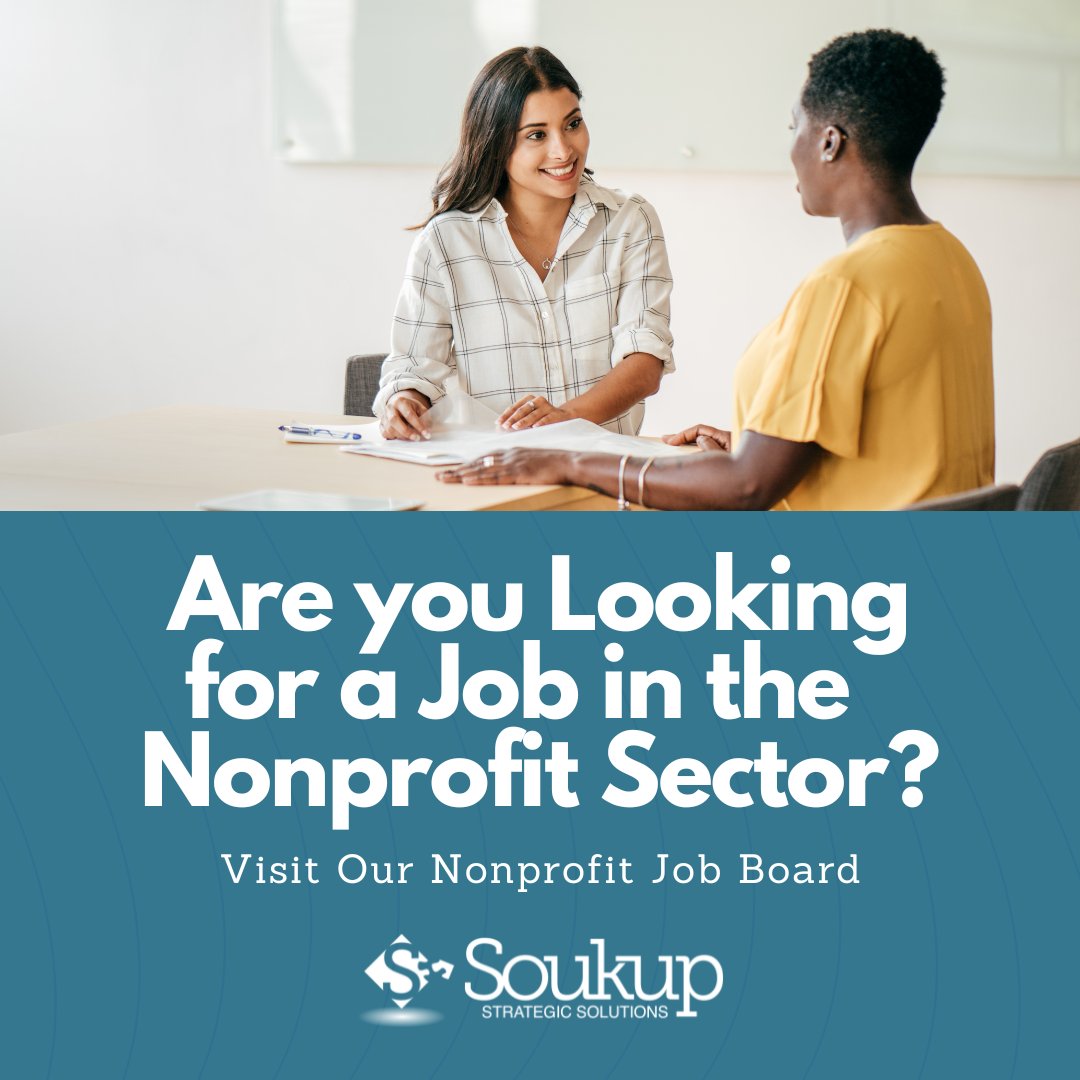 SoukupStrategic's tweet photo. Working in the nonprofit world is both exciting and rewarding, we’re here to help you find that next awesome job! Check out the nonprofit job listings on our Job Board.
https://t.co/4xlbYZ3ke7

---
#NonprofitJobs #SoukupStrategicSolutions #Jobs #Opportunities #MaximizeYourIMPACT https://t.co/BlgOsquvoT