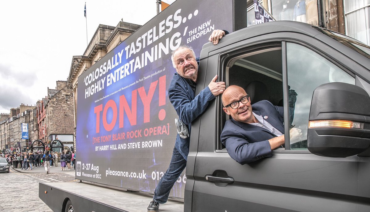 TonyRockOpera's tweet photo. WE’RE OPEN! 🎉🤩🎸

The @edfringe has officially started and we had some visitors on the Royal Mile today to mark the occasion…

🗓️ 2 - 27 Aug
🎭 @eicc with @ThePleasance 
🎟️ https://t.co/swh2beGRLs

#TonyBlairRockOpera #edfringe #fillyerboots https://t.co/4EdVHsugOI