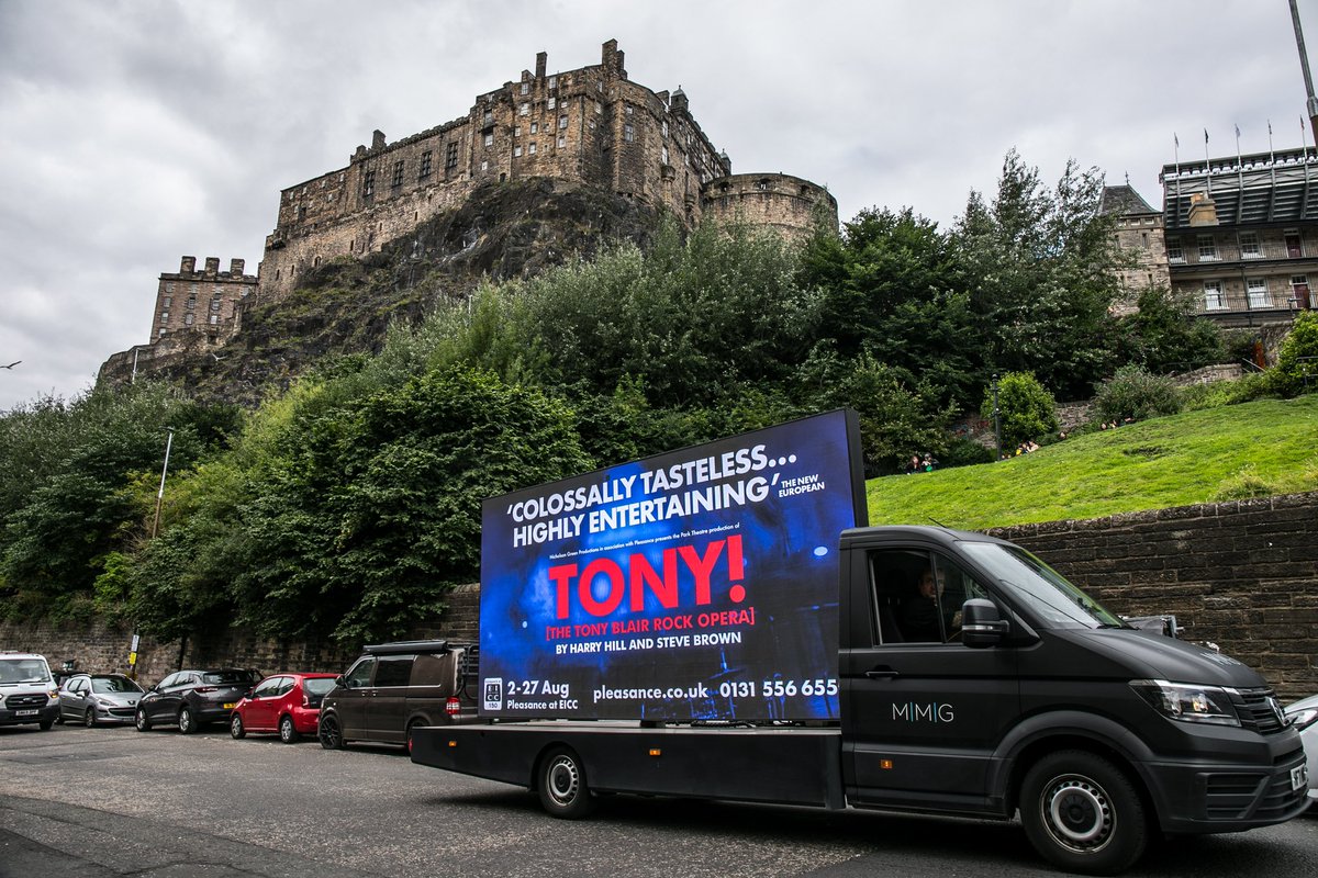 TonyRockOpera's tweet photo. WE’RE OPEN! 🎉🤩🎸

The @edfringe has officially started and we had some visitors on the Royal Mile today to mark the occasion…

🗓️ 2 - 27 Aug
🎭 @eicc with @ThePleasance 
🎟️ https://t.co/swh2beGRLs

#TonyBlairRockOpera #edfringe #fillyerboots https://t.co/4EdVHsugOI