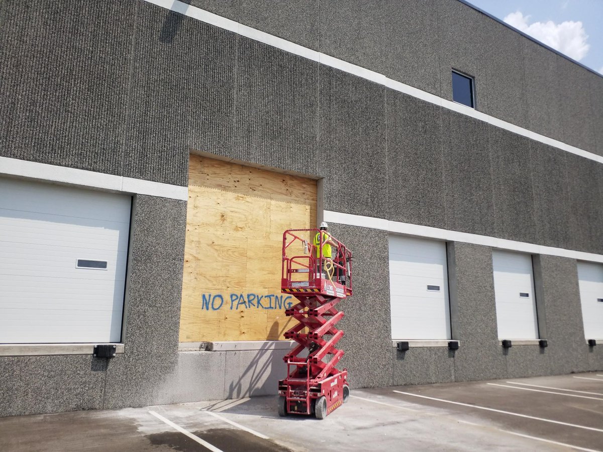 FabconW2E's tweet photo. Is your building not serving your needs anymore? We can fix that! Our MN W2E crews went to work enlarging an overhead door for our customer Opus in Blaine, MN! #ThinkFabcon https://t.co/rjUT67Od0C