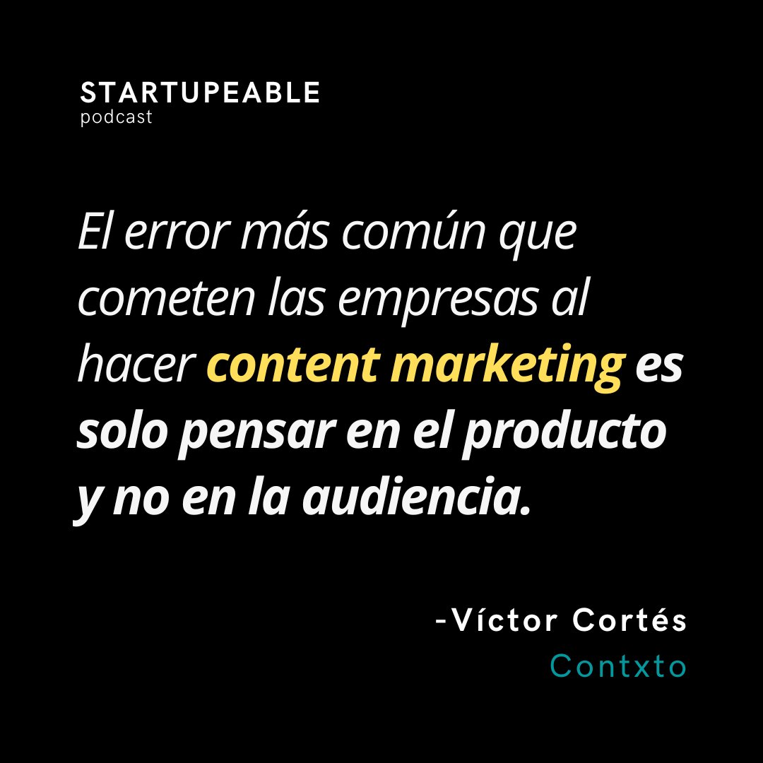 startupeable's tweet photo. El content marketing va más allá de vender un producto,
Requiere de paciencia, creatividad y de pensar diferente 🧠
🎧 Escucha los consejos que nos dejó Víctor Cortés (ex-Contxto) 👉 https://t.co/aLcbqvQ4OS
#startupeable #contentmarketing https://t.co/gaLaQAzyC3