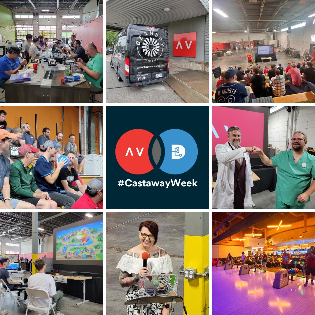 aviture's tweet photo. Today, we close out #CastawayWeek. We had so much fun, and great food too! Special thanks to the Beanery for bringing their coffee truck out and hanging out with us to keep us caffeinated for our busy week — and to @JavisTacosOmaha for dropping off burritos. #LiveAviturian https://t.co/EyVDWvprNO