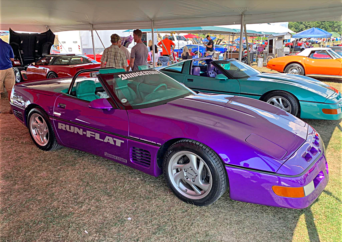 vettevues's tweet photo. Callaway Bridgestone Run-Flat Corvette on display in the Callaway 35th Anniversary Display at Corvettes at Carlisle 2022. Photo Credit Bob Cook for Vette Vues #Corvette #callawaycars #callawaycorvettes at #CorvettesatCarlisle #VetteVues https://t.co/vlFzKZkwFS