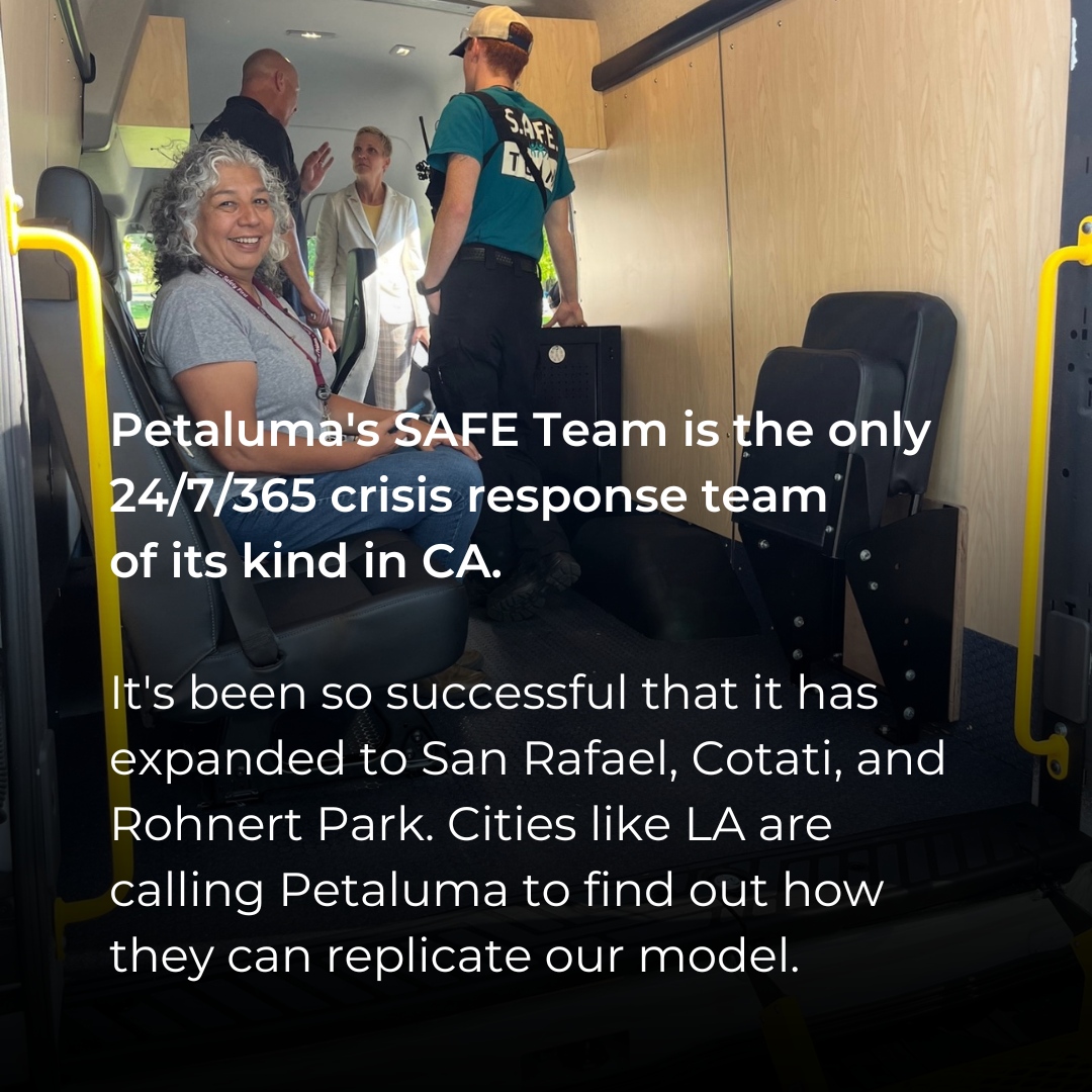 PetalumaCityGov's tweet image. Earlier this month, our City Council and staff heard a progress report from Petaluma's groundbreaking SAFE Team and got a sneak peek at their new van! 

#petaluma #safeteam