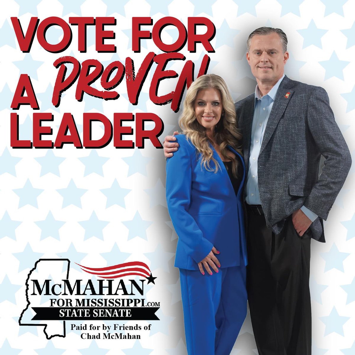 Next Tuesday, remember to vote for a proven conservative leader. Chad McMahan has voted to lower your taxes, protected your 2nd amendment rights, and supported law enforcement while keeping the budget balanced and paying off $500M dollars in debt. Vote Chad McMahan August 8th.