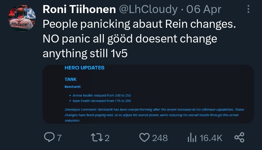 anas0_ali's tweet photo. Mercy mains when Mercy gets a nerf vs Reinhardt mains when Reinhardt gets a nerf https://t.co/nHi4rtFYbw