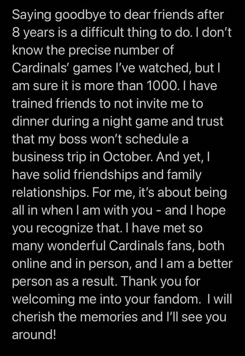 PrincessPapui's tweet photo. An emotional week. 
A note from the heart.
@Cardinals and friends. https://t.co/7xf0TLp6We