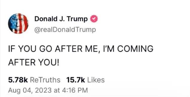 Mel16934007's tweet photo. @seanhannity 8/4/23 Knowing the evidence of his guilt is overwhelming, Trump asked SCOTUS to rescue him because as his criminal charges stack up, his campaign cash dwindling
Then Trump immediately incited gangster style violence online, as he did on Jan6 👇 #Guilty45
https://t.co/rvtVFZmxPU https://t.co/MmRrMQ7uft