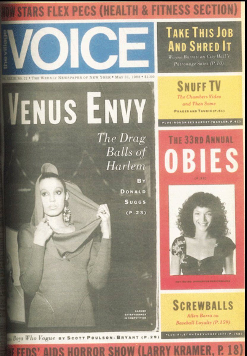 MikelleStreet's tweet photo. Rest In Power, Carmen Xtravaganza

A legendary figure in ballroom and in nightlife internationally. In 1988, ballroom was covered in mainstream media for the first time in Village Voice: Carmen’s face fronted that issue. https://t.co/5qKX7KI4I4
