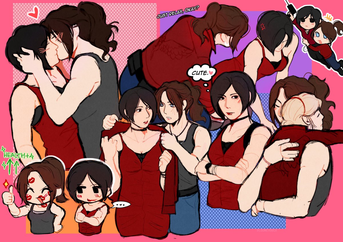 🍓 girls kissing *the crowd goes wild*. [ #claireada #clairda #ClaireRedfield #AdaWong ]