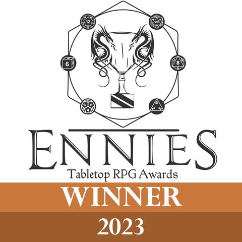 Brindlewood Bay won Gold at the ENnies! Best Electronic Book! Thanks so much to the judges, voters, and all the wonderful folk who have supported this game!