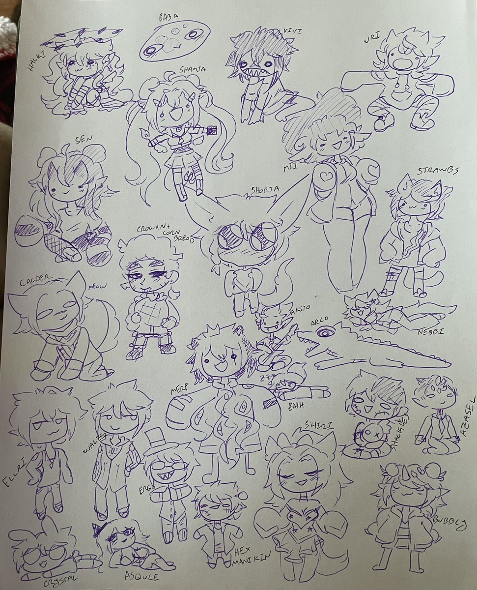 halkiwebb's tweet photo. My phone died at work so I drew a bunch of tubers. 
I wanted to draw more but I ran out of space https://t.co/UGdrtdY9mn