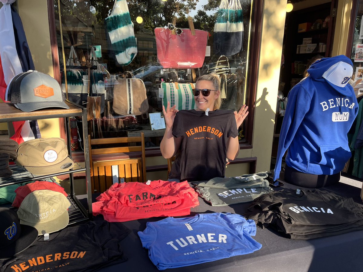 It just so happened to be #FirstFridays on First Street tonight, so Dana Jones of Milkman Creations was the person to see to get this guy all geared up as new principal <a href="/HendersonHounds/">Joe Henderson Elementary</a>! Stop by The Filling Station to snag your gear for #SpiritFridays, Hounds! 🐾 <a href="/beniciamainst/">Benicia Main Street</a>