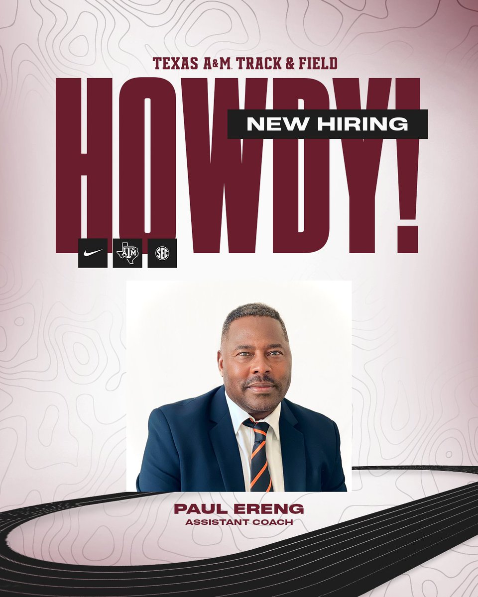 aggietfxc's tweet photo. Introducing our new assistant coach the 1988 800m Olympic champion Paul Ereng ‼️

Please give him a warm welcome to Aggieland 👍

📰 https://t.co/TkPWmV3Plq

#GigEm | #AggieTFXC https://t.co/m9d9hAulRd