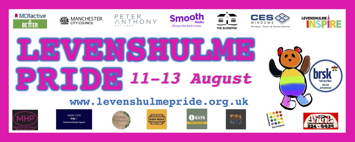 levepride's tweet image. What's next? Banners are next! Appearing soon including all of our Gold Sponsors and our Main Sponsor.
#LevenshulmePride #NoBarriers #Levenshulme #Pride #Pride2023