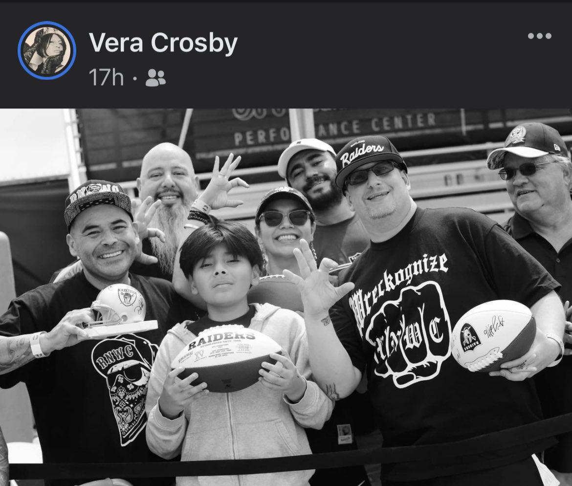 LV_WreckingCrew's tweet image. Momma Crosby showing the Wrecking Crew some love on her Facebook page!!! 
#RaiderNationWreckingCrew #RNWC #RNWC #LasVegas