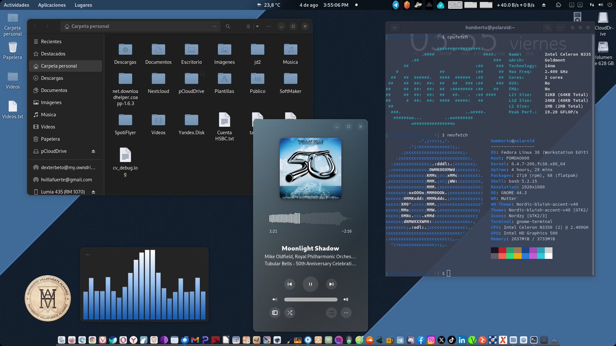 humbertovill68's tweet image. #ViernesDeEscritorio Fedora38 Workstation con tema, iconos y wallpaper &quot;Bluish&quot; #fedora38 #gnomedesktop #linux #OpenSource