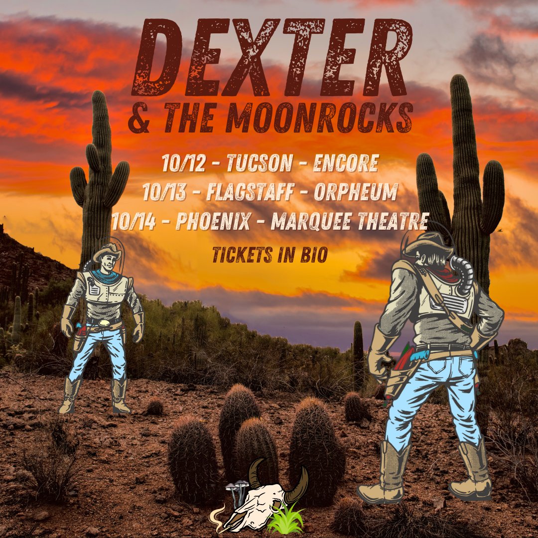 Nine on our hip and a spark in our hand… Arizona we will be seeing you very very soon 🤠 🎟 - dexterandthemoonrocks.live/tour #arizona #grunge #western #cowboy