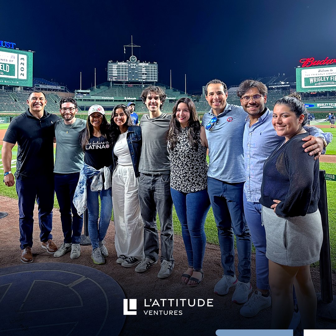 LattitudeVC's tweet photo. Teaming up at Wrigley Field! The L’ATTITUDE Ventures team had a blast in Chicago cheering on the @Cubs. We’re excited for the future ahead! ⚾🚀 https://t.co/IKjaFXNByn