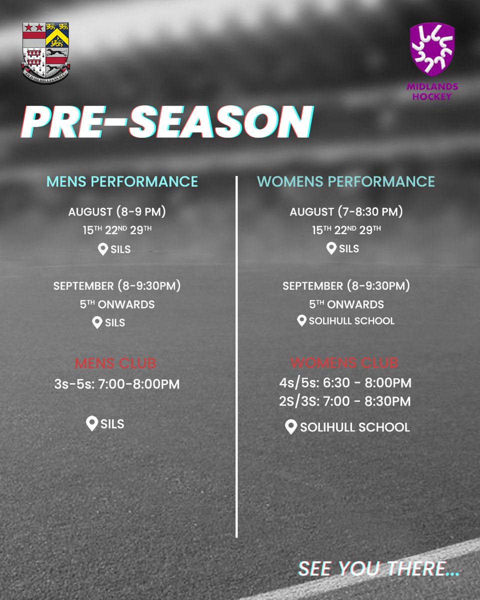 silshockeynews's tweet photo. Some awesome stuff going on at The Sils at the moment, with some exciting news coming in the next few weeks. First announcement is our pre-season dates....more to come soon. #GetSeasonReady @SolihullSport @SolihullActive @visit_solihull #joinus #solihull #hockey https://t.co/J6ZGSZq0JC