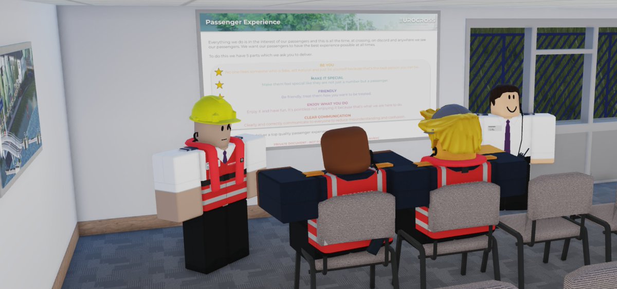 Our training department has been very busy recently making sure all of our newest staff members are ready to attend their first crossings! Do you want to work at Eurocross? Check out the applications channel in our Discord server! discord.gg/rKjuUs2 #Roblox #Eurocross