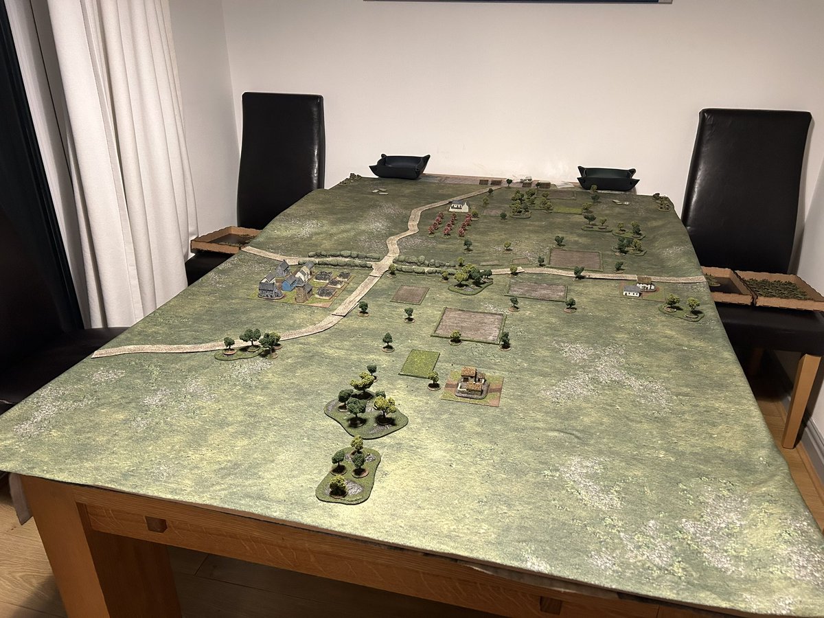 All set up for a game of ‘O’ Group in 6mm tomorrow. #spreadthelard