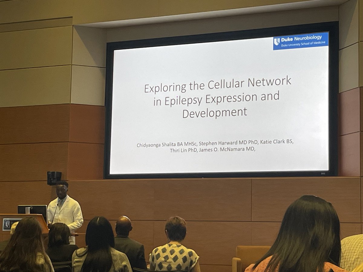 Gave a talk at the 54th Annual Duke Med Symposium on our work trying to better understand the cellular process of epilepsy development. Thanks for the opportunity! <a href="/DukeMedSchool/">Duke University School of Medicine</a> <a href="/DukeNeuro/">Duke Neurobiology</a>