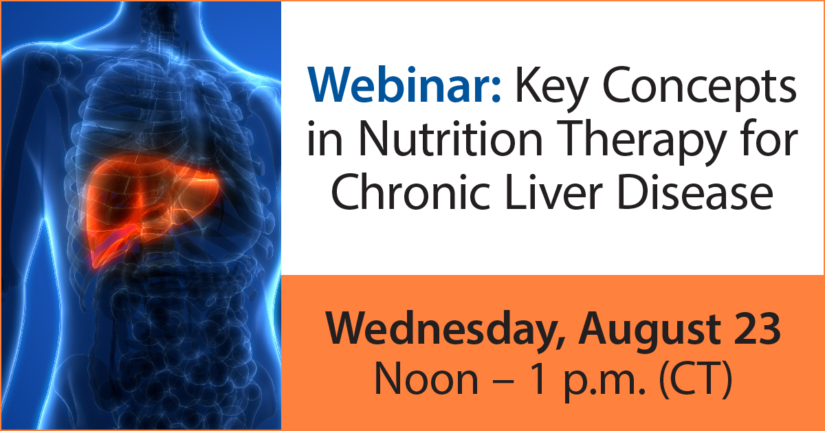 Jeanette Hasse, PhD, RD, LD, CNSC, CCTD, FASPEN, FADA, has worked in the critical care nutrition field for almost 40 years. In this upcoming webinar, she'll discuss interactions between nutrition and liver disease, MNT interventions and more.

Sign up: sm.eatright.org/liverwebinar