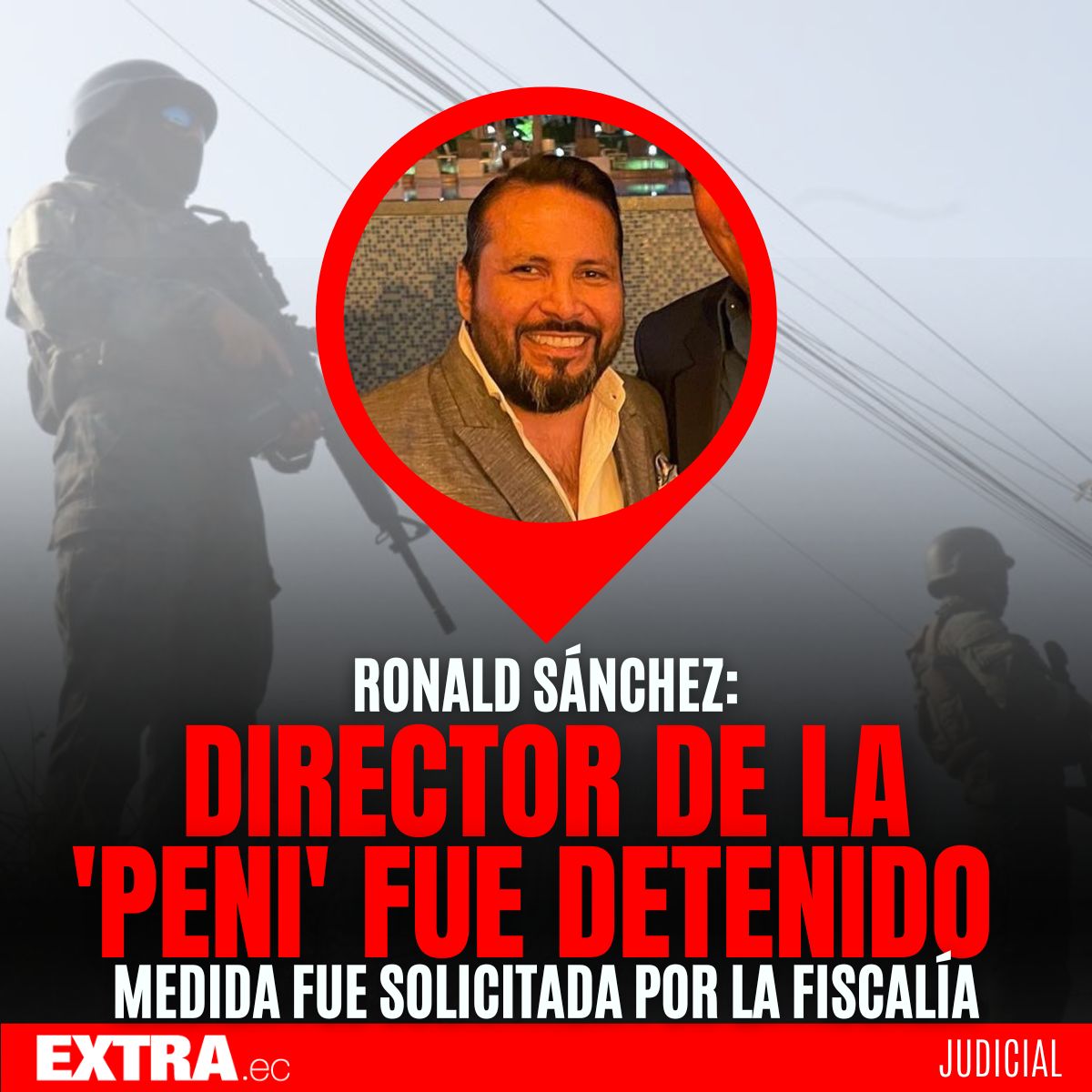 DiarioExtraEc's tweet photo. ¡DETENIDO! 🚨😱  

#Guayaquil: Ronald Sánchez, director de la Penitenciaría del Litoral, fue detenido la tarde de este viernes 4 de agosto luego de que el fiscal de turno, Harry Velásquez, ordenara su aprehensión. ¿Por qué?  

Te lo contamos 👉https://t.co/Ouo2SOf7XR https://t.co/xk2AABOsUj