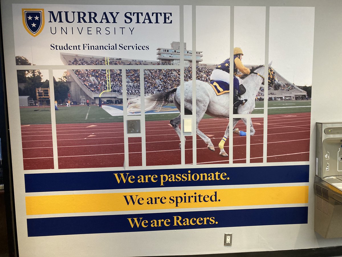 I enjoyed seeing the new renovations and enhancements inside the  <a href="/msustudentmoney/">Murray State University Student Financial Services</a> offices today. Their use of the brand is a gold ⭐️. We apppeciate all they do in the areas of scholarships, financial aid and support for <a href="/murraystateuniv/">Murray State University</a>! #WeAreRacers