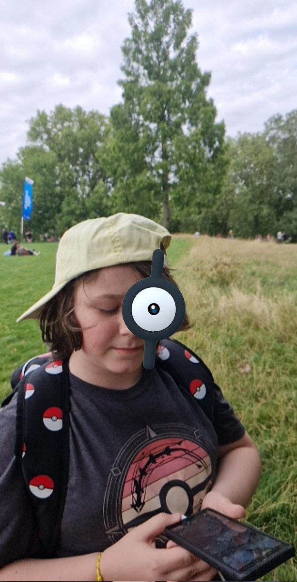tuckytheweeb's tweet image. One of my fave pics from #PokemonGOFest2023. Gareth lined up for the perfect photobomb.