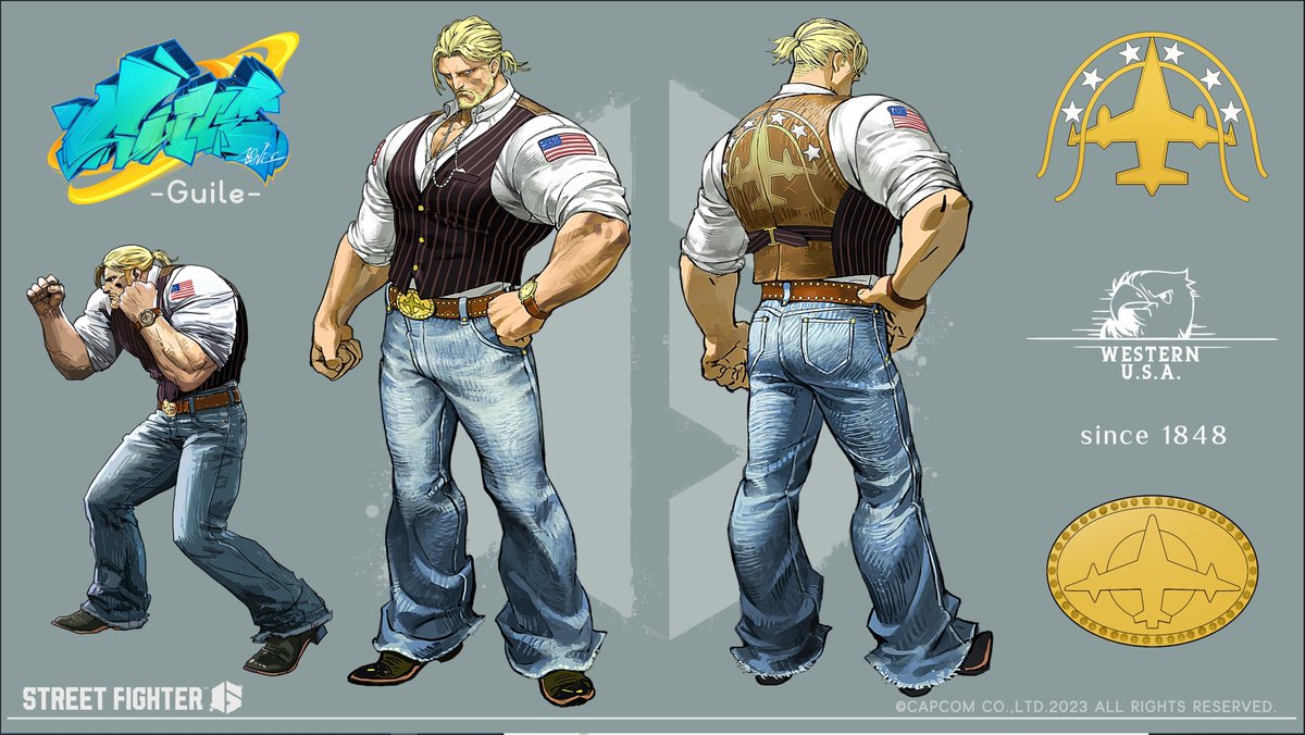 StreetFighterJA's tweet photo. #スト6
「ガイル」「マリーザ」「ジュリ」「ディージェイ」のOutfit3 デザインを公開🤩

私服のガイルや、World Tourでのマリーザ、部屋着でパジャマのジュリ、お気に入りスーツのディージェイです🥰

続報をお楽しみ😉 https://t.co/inFSzo0IzA