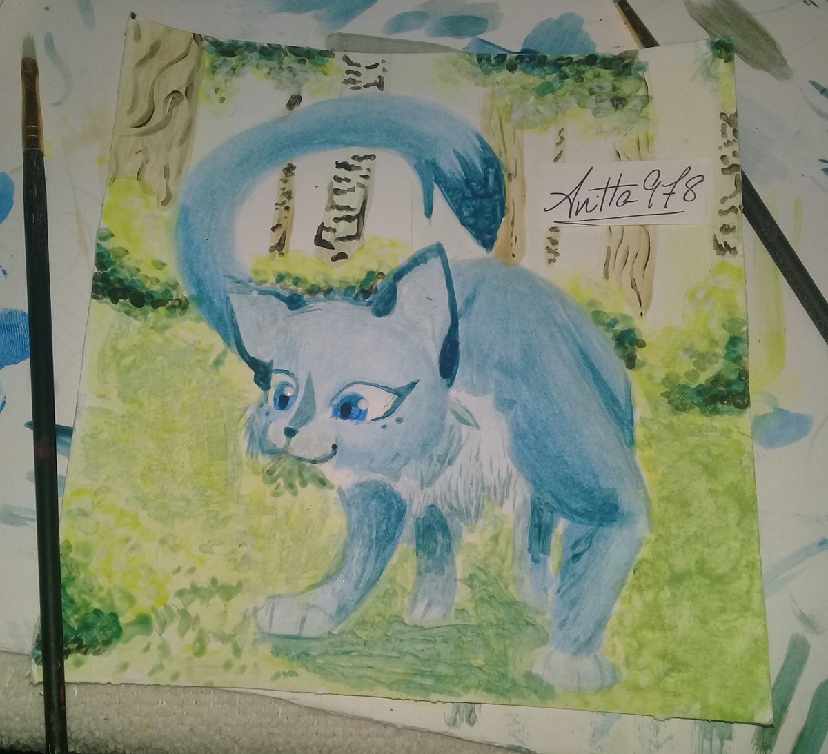 Anitta978's tweet photo. No dibujo muy bien con las acuarelas pero creo que quedó bastante bien, que creen? XD

me gusta MUCHO el fondo, en digital es mucho mas difícil, pero prefiero los acabados que logro hacer en digital con los gatos... espero que les guste! la gata no es ningún OC, solo improvisé :3 https://t.co/oNGIkzzpBN