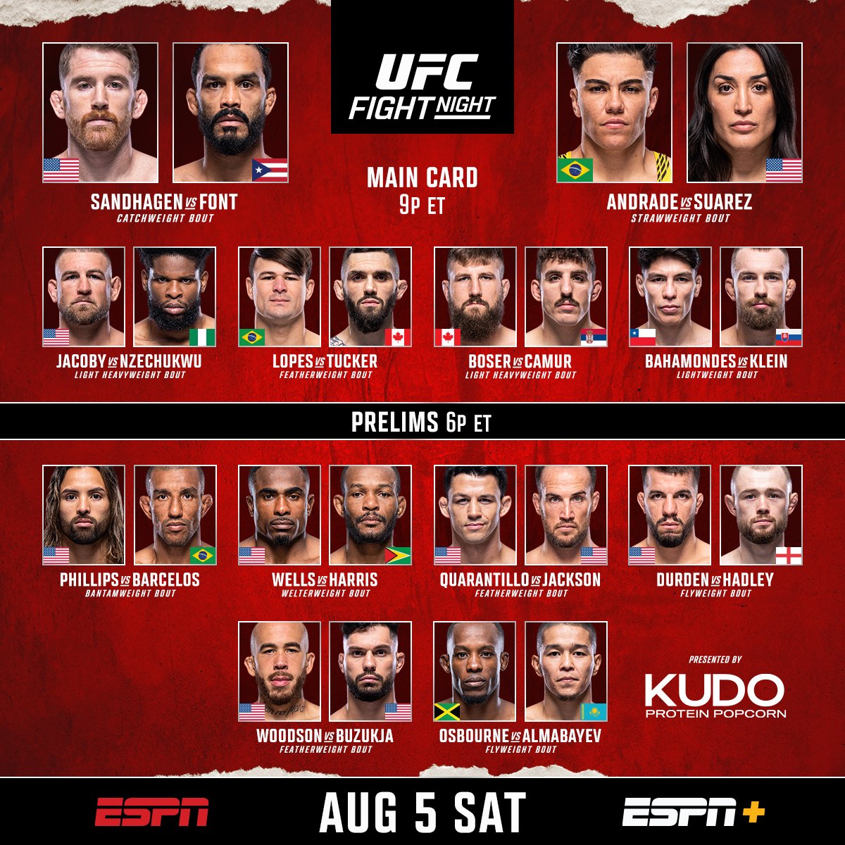 Tonight's FULL #UFCNashville lineup 🔥 

Drop us your picks 👇

[ B2YB @KudoSnacks ]